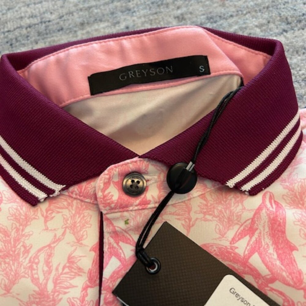 Greyson Pink and White Polo Shirt - Picture 4 of 5